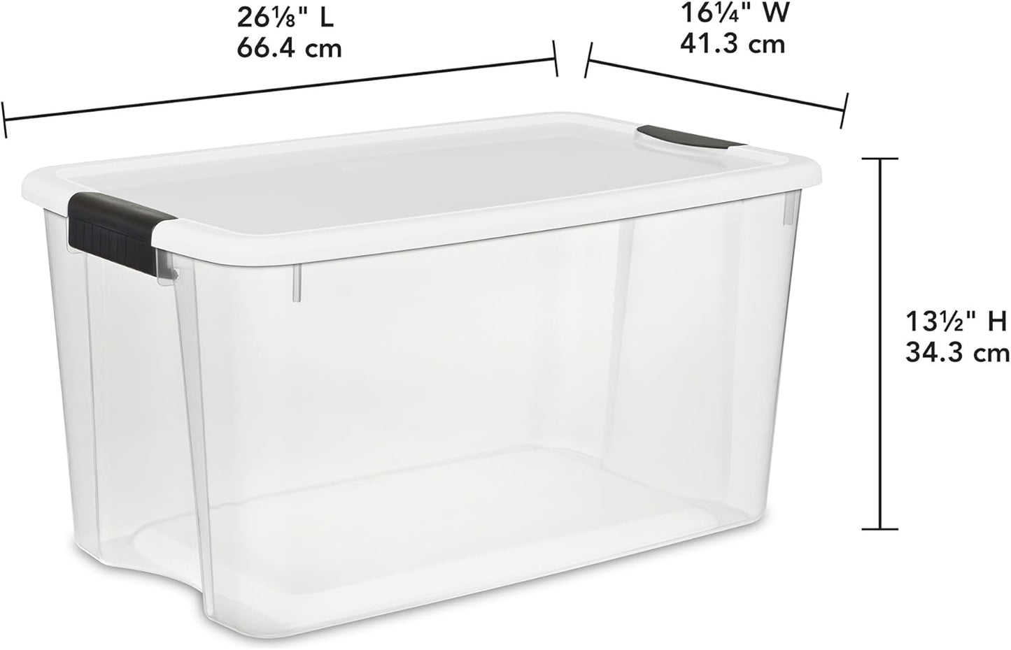 Sterilite 4 Pack Ultra Latching Box, Storage Bins with Lids, Clear Plastic, 70 Quart - Heavy-Duty Organizing Containers for Closet, Bathroom, and Office