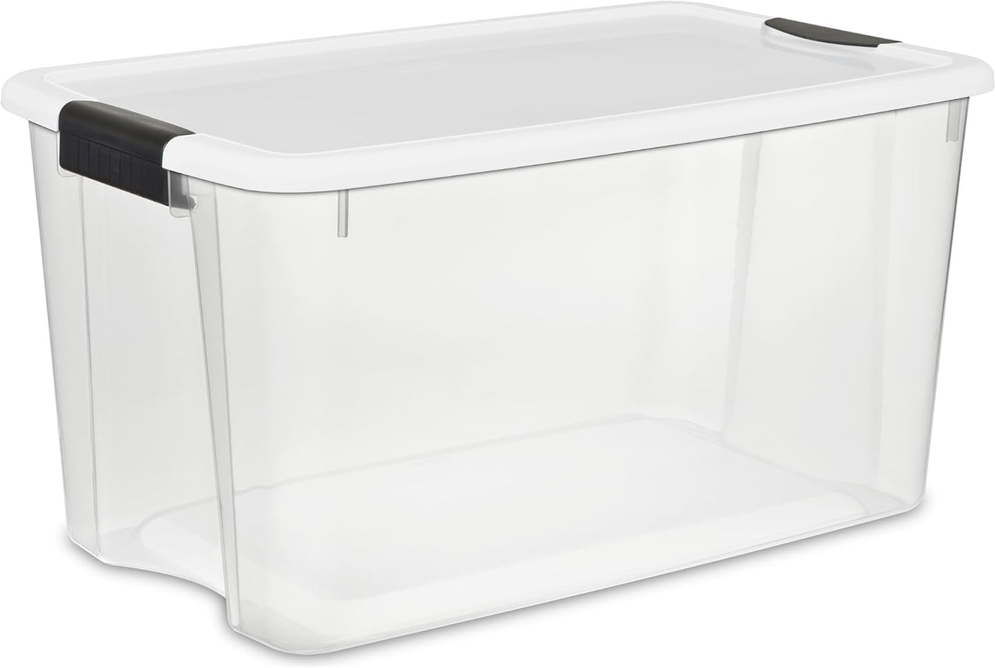 Sterilite 4 Pack Ultra Latching Box, Storage Bins with Lids, Clear Plastic, 70 Quart - Heavy-Duty Organizing Containers for Closet, Bathroom, and Office