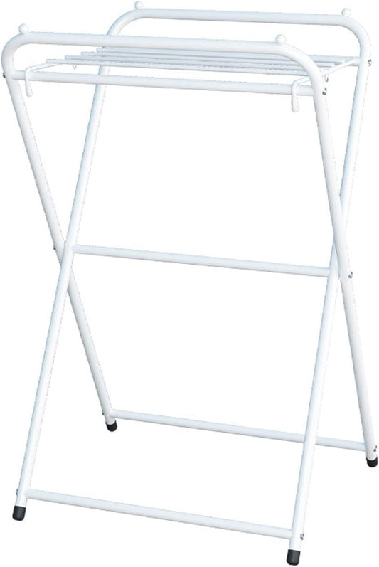Folding Clothes Drying Rack, Movable Clothes Drying Rack, Height 110 cm/132 cm, Ample Drying Space, can be Used Indoors and Outdoors, Suitable for Living Room, Balcony, Porch, Terrace(Black,Short)