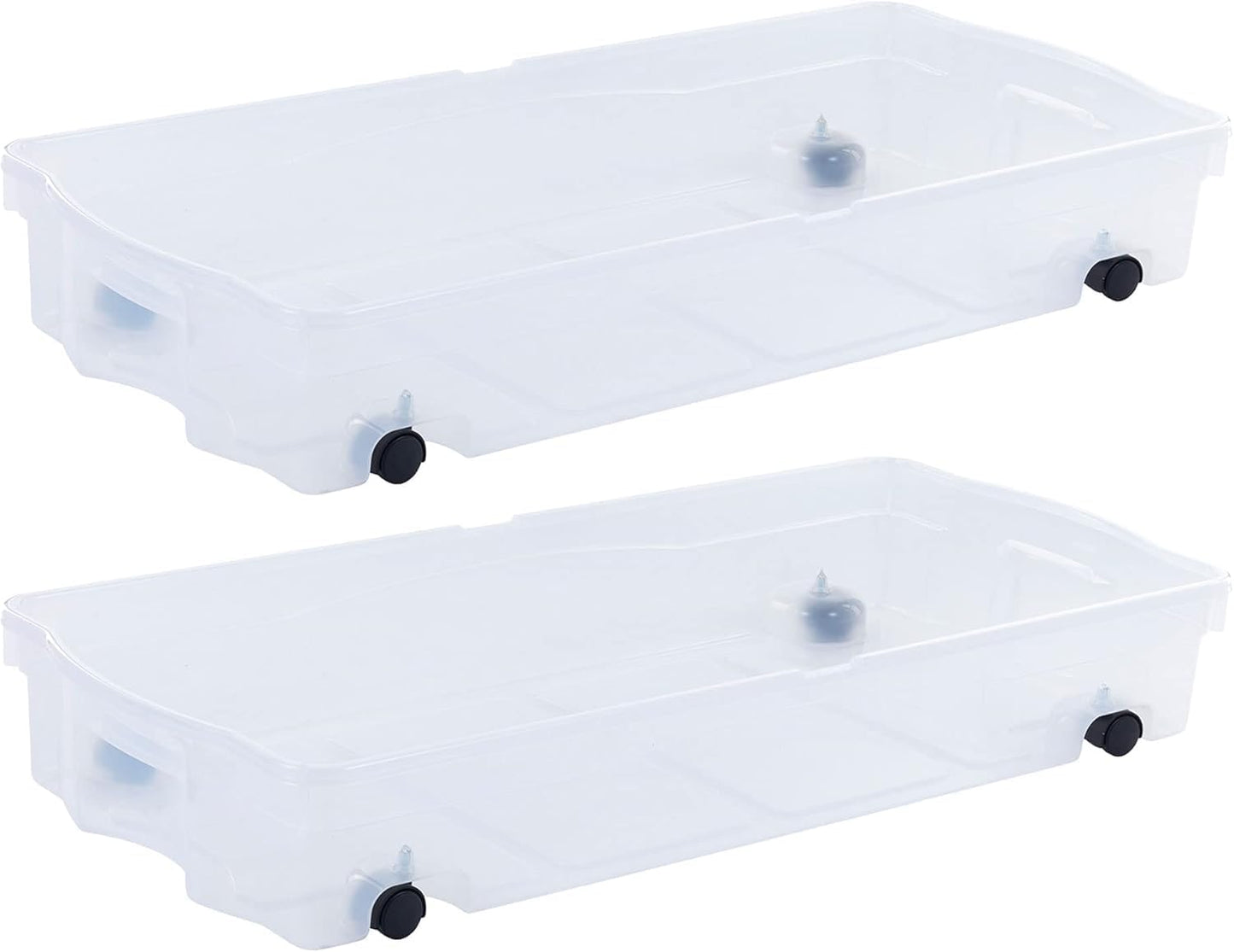 Rubbermaid Cleverstore Clear 32 Qt, 6 Pack Stackable Plastic Storage Bins with Lids, Great for Closet and Laundry Storage, Organizing in the Home