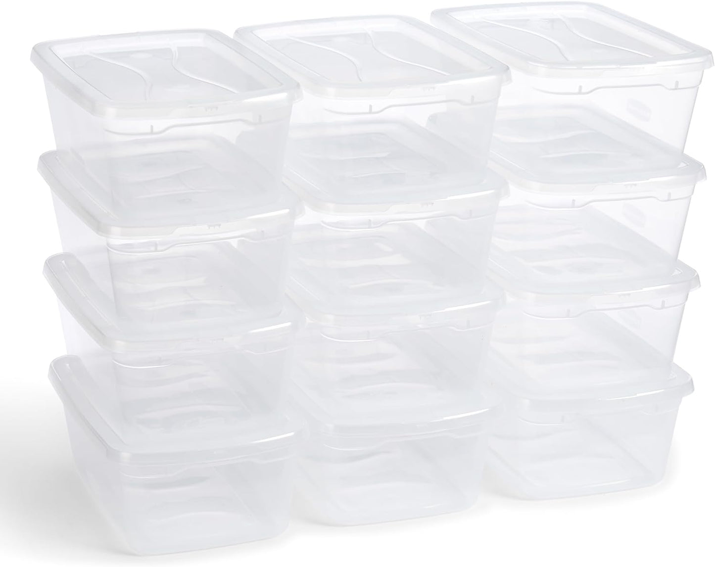 Rubbermaid Cleverstore Clear 32 Qt, 6 Pack Stackable Plastic Storage Bins with Lids, Great for Closet and Laundry Storage, Organizing in the Home