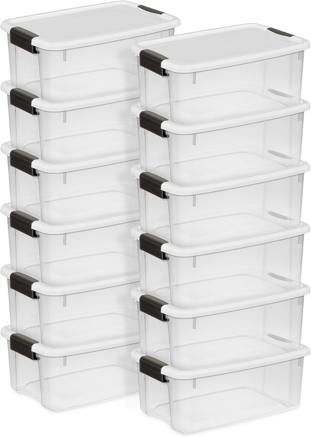 Sterilite 4 Pack Ultra Latching Box, Storage Bins with Lids, Clear Plastic, 70 Quart - Heavy-Duty Organizing Containers for Closet, Bathroom, and Office