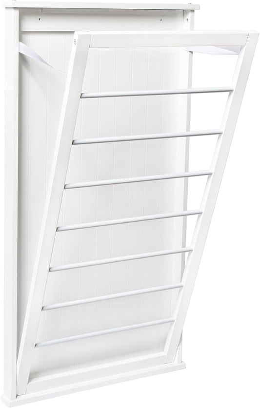 Honey-Can-Do The Perfect Wall Mounted Clothes Rack with Drying Rod and Drying Rack, A Space-Saving, Efficient Solution for Drying Clothes at Home, Keeping Your Laundry Organized and Your Space Neat