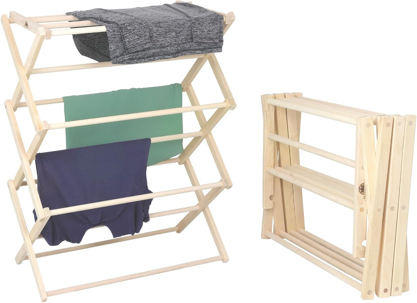 Pennsylvania Woodworks Clothes Drying Rack: Solid Maple Hard Wood Laundry Rack for Sweaters, Blouses, Lingerie & More, Durable Folding Drying Rack, Made in USA, No Assembly Needed, Large