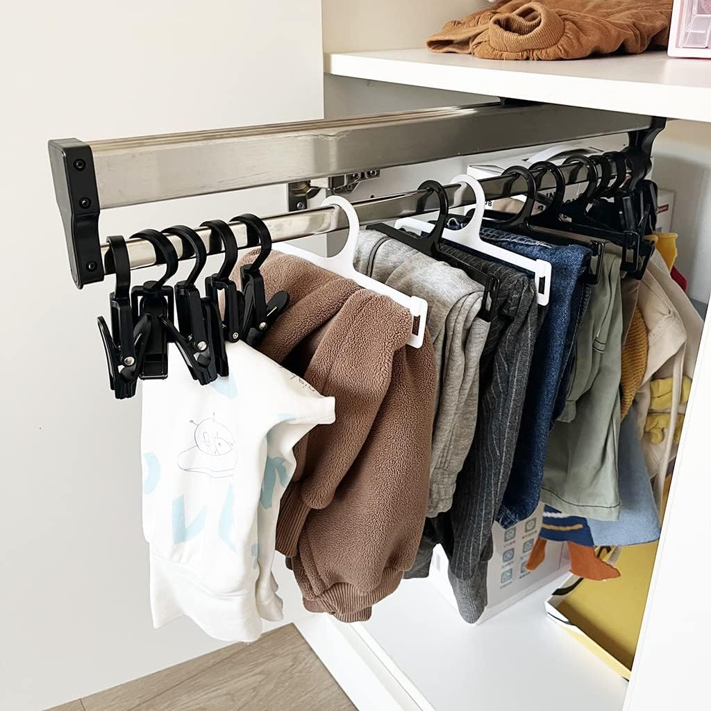 Closet Clothes Hanger Rail,Pull-Out Closet Rod Length 31.5IN,Wardrobe Clothing Rail,Closet Organizer Rack for Pants and Coat (800mm/31.5inch)