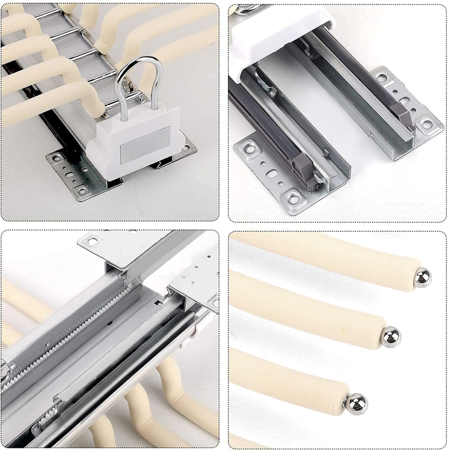tonchean Pull Out Pants Rack Pants Hanger Bar 22 Arms Steel Pull Out Trousers Rack for Closet Clothes Organizers for Space Saving and Storage 18(L) x 23.4(W) x 5.7(H) inch